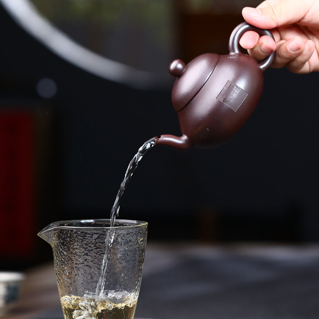 Pear-Shaped Purple Clay Pot Raw Ore Red