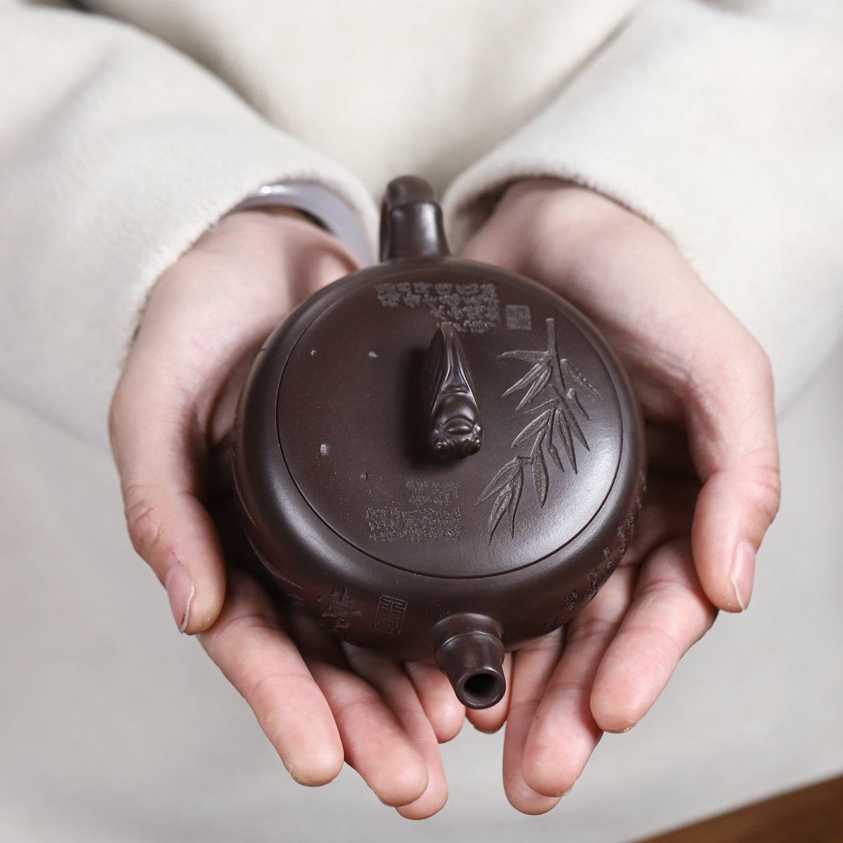 Contentment is always happy Zisha pot raw ore purple mud