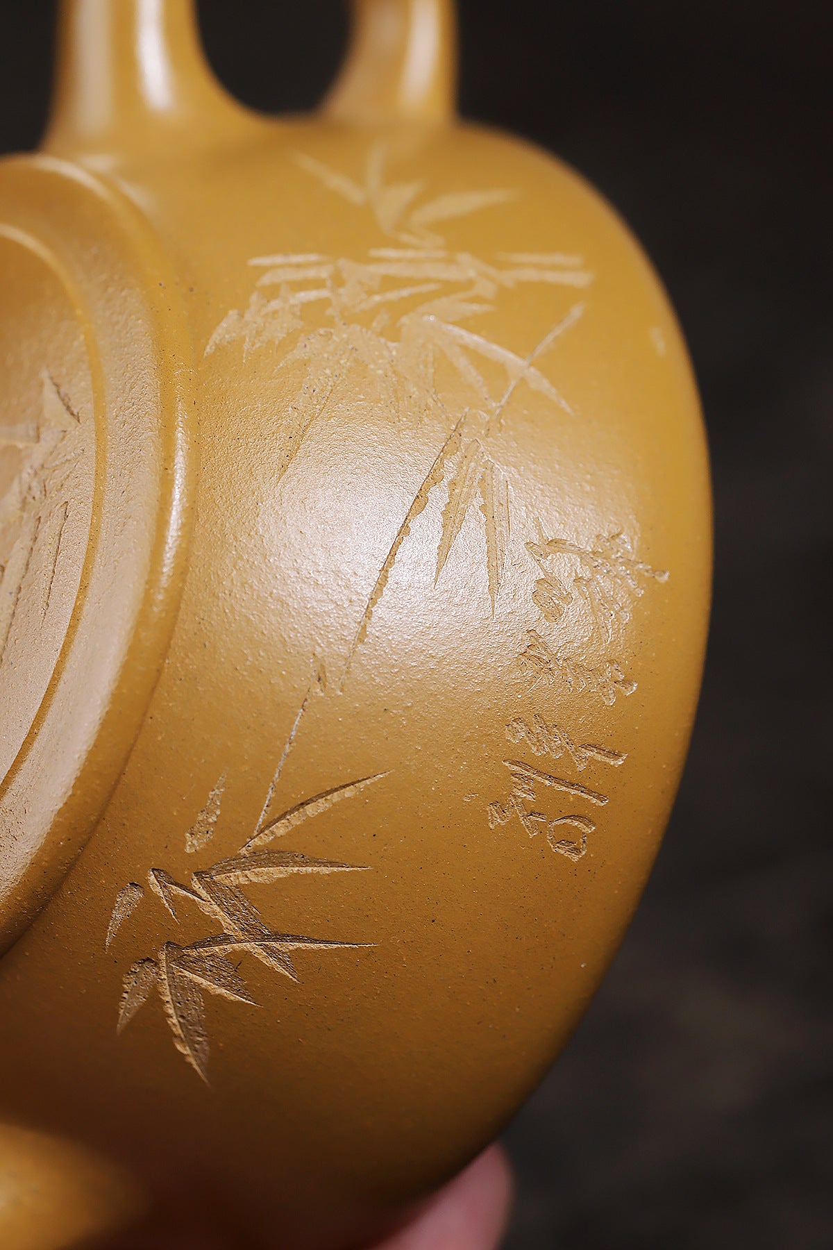 Flat-covered stone scoop gold section mud purple clay pot