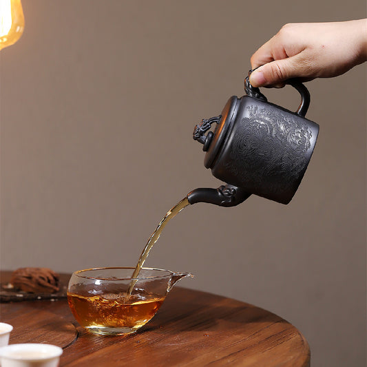 Palace Lantern Zisha Pot Raw Ore Yellow