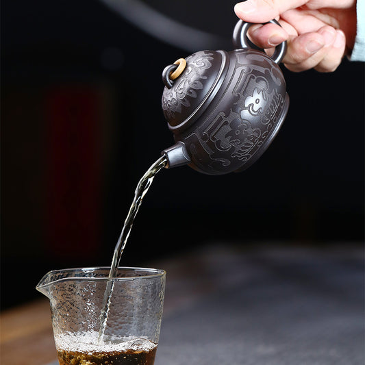 Yuhuan purple clay pot black mud