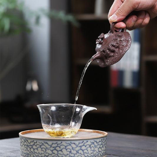 Ganoderma lucidum flower ware purple clay pot raw ore purple eggplant mud