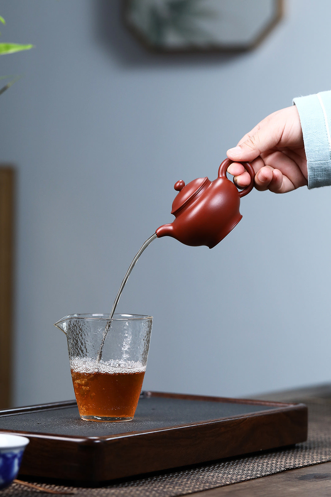 Duoqiu Teapot in Dahongpao Zisha Clay, 120 ml