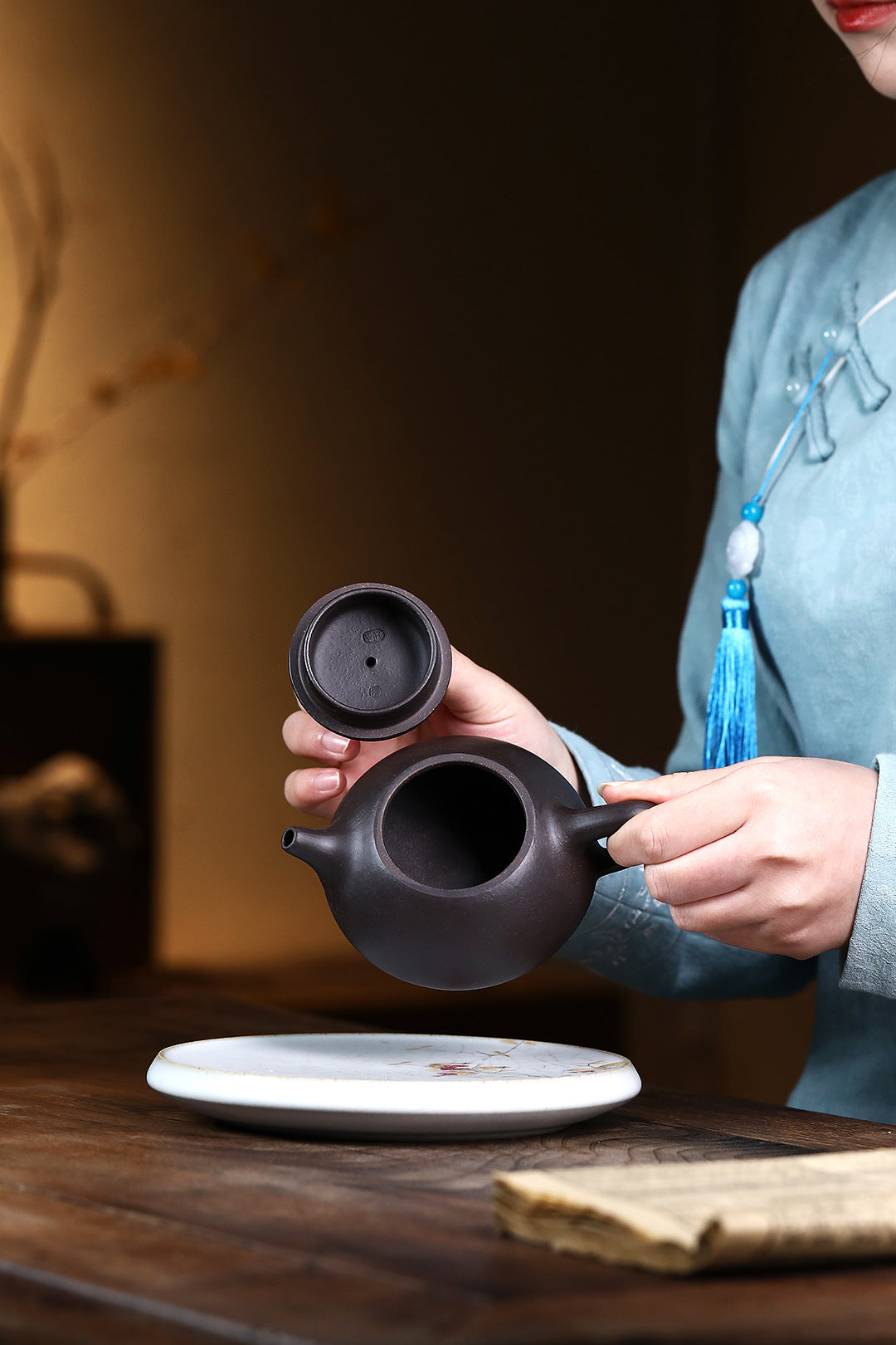 Stone Ladle Purple Clay Pot Raw Ore Black Galaxy