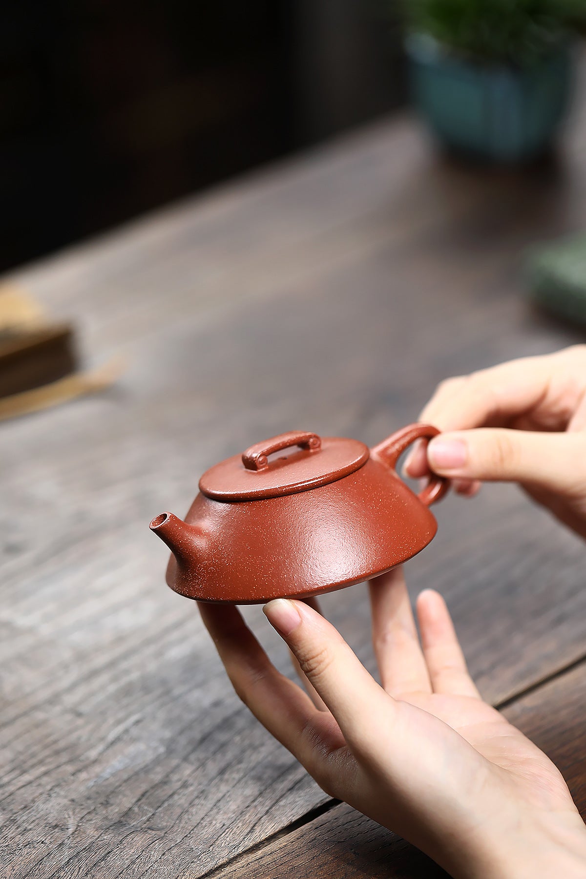 Wen scoop, downhill mud purple clay pot