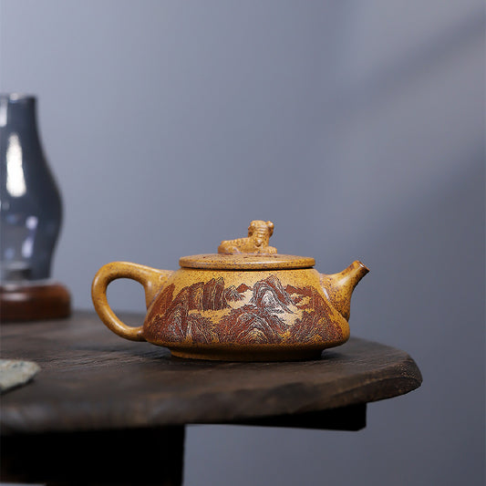 Crouching tiger, hidden dragon, high temperature segment mud purple clay pot