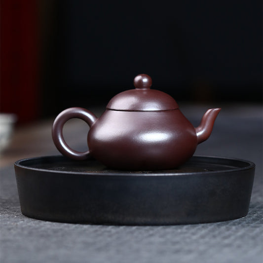 Pear-Shaped Purple Clay Pot Raw Ore Red