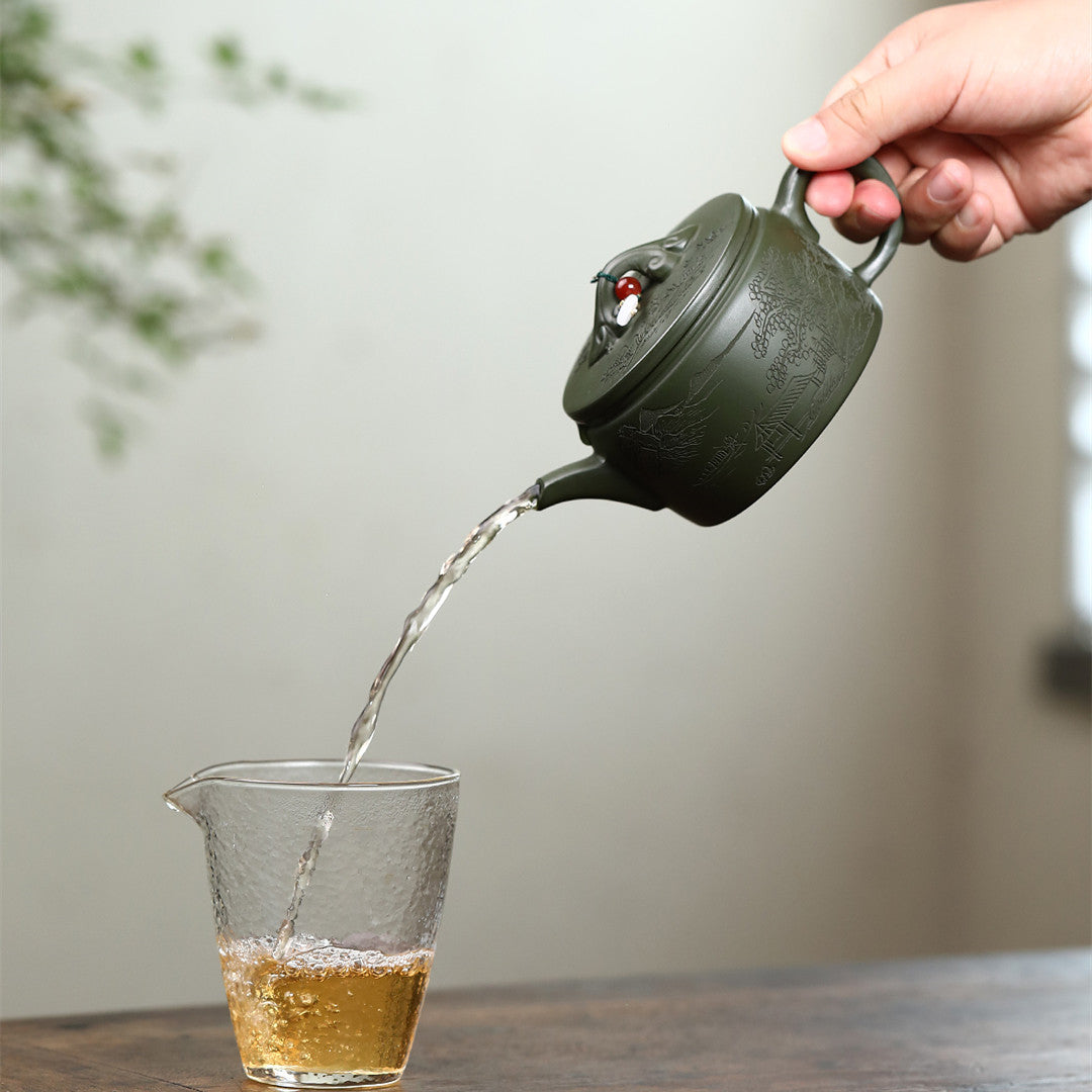 Ruyi Hanwa Yixing Zisha Teapot 220ml Raw Ore Green Mud