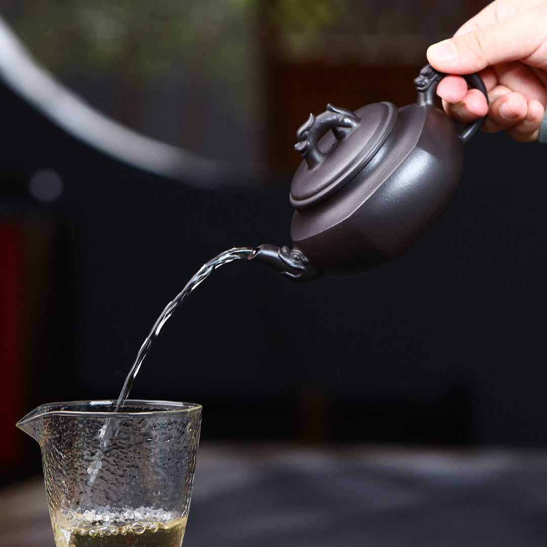 Liufang Longyun Zisha pot raw ore black mud