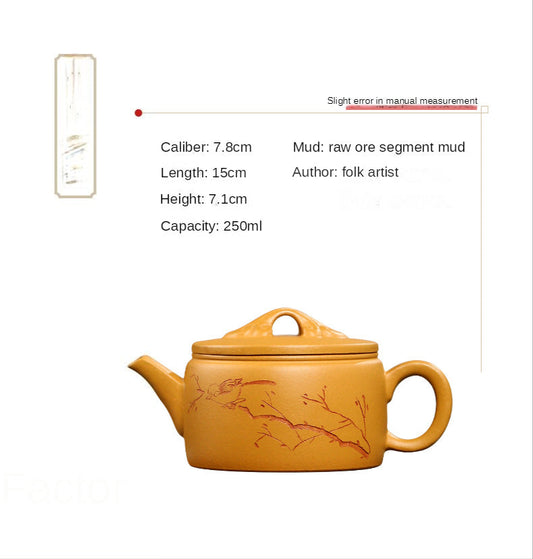 Raw Ore Tea Set Handmade Large Mouth Hanwa Pot Gold Segment Mud Purple Clay Pot Teapot