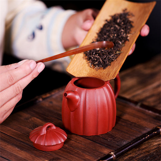Zisha Teapot Dahongpao Rib Pattern Qinquan Small Teapot Gift package