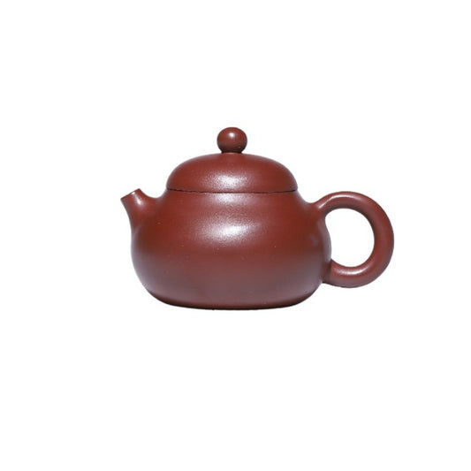 Wendan-Shaped Zisha Teapot in Red Bipi Clay, 130 ml