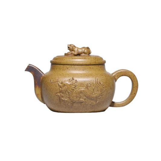 Sifang Longyun Yixing Zisha Teapot 350ml High-temperature Duan Ni