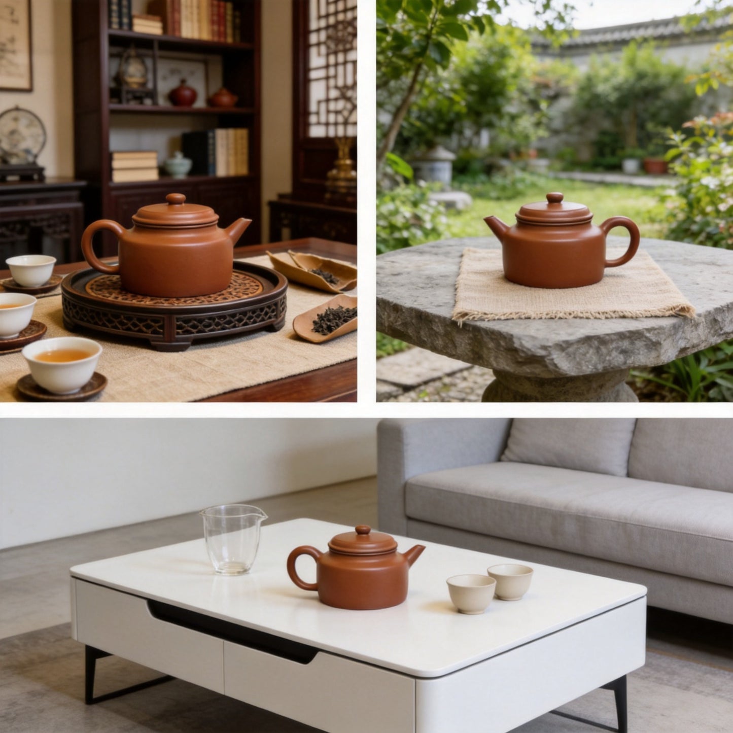 Handmade Zhuni Zisha Teapot, 200ml De Zhong Purple Clay Tea Pot