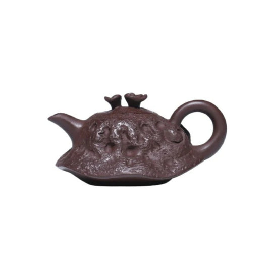 Lingzhi Flower Zisha Teapot | Original Yixing Purple Clay | 110ml Handmade Teapot