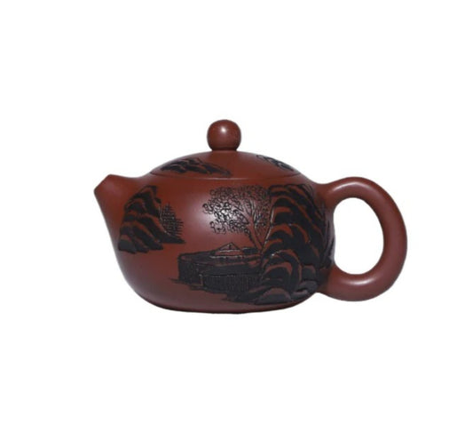 Guan Shan Xi Shi Yixing Teapot – Hand-Carved Zisha Teapot (220ml)