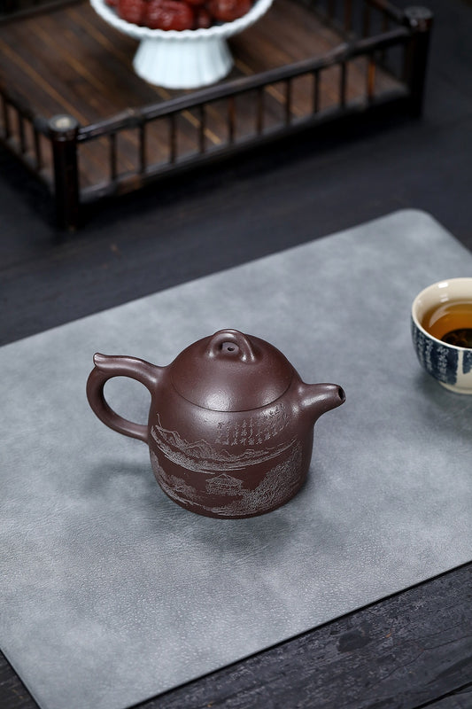 Shanshui Qinquan Yixing Zisha Teapot 320ml raw ore purple clay