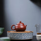 Wendan-Shaped Zisha Teapot in Red Bipi Clay, 130 ml