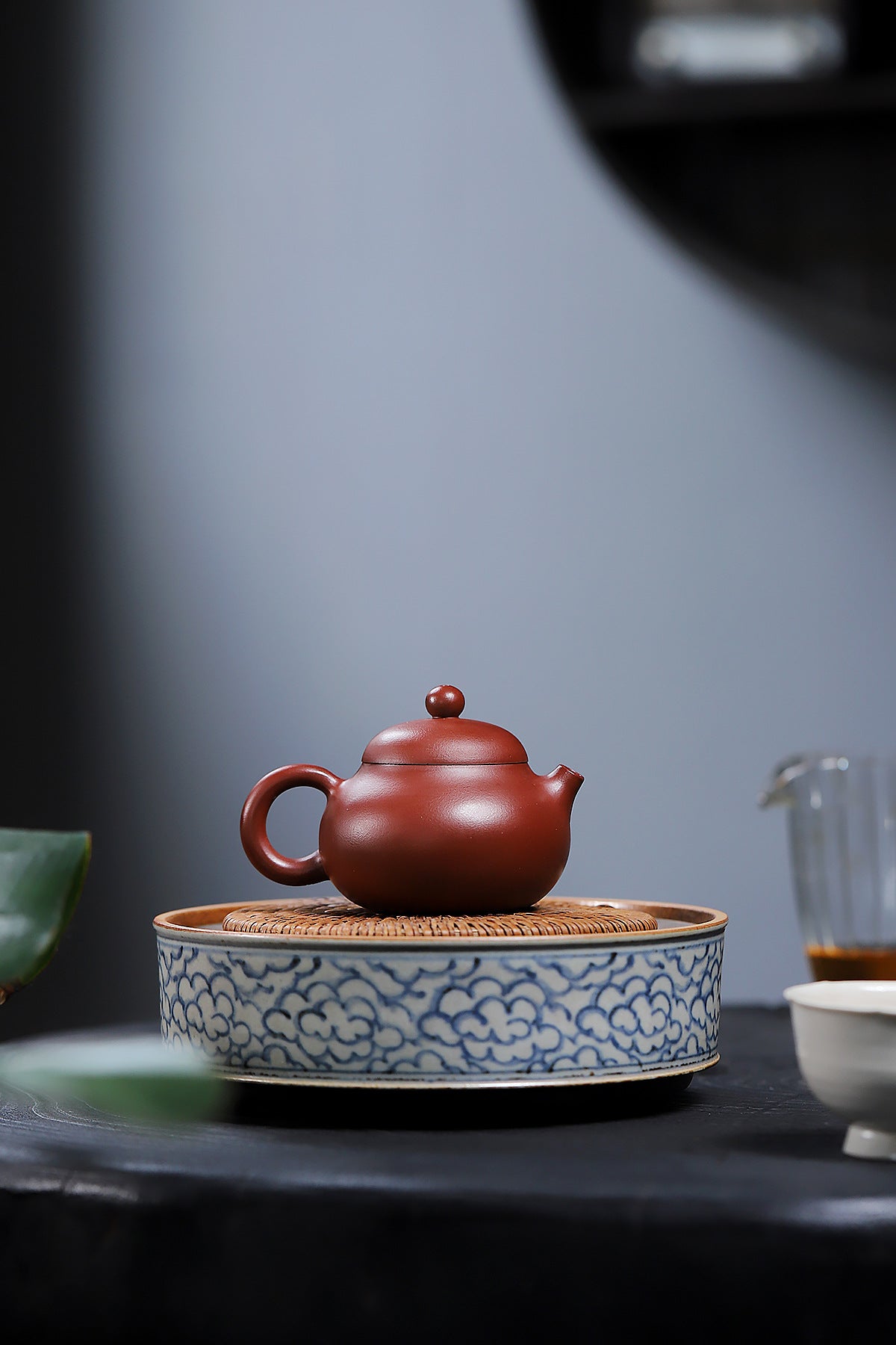 Wendan-Shaped Zisha Teapot in Red Bipi Clay, 130 ml