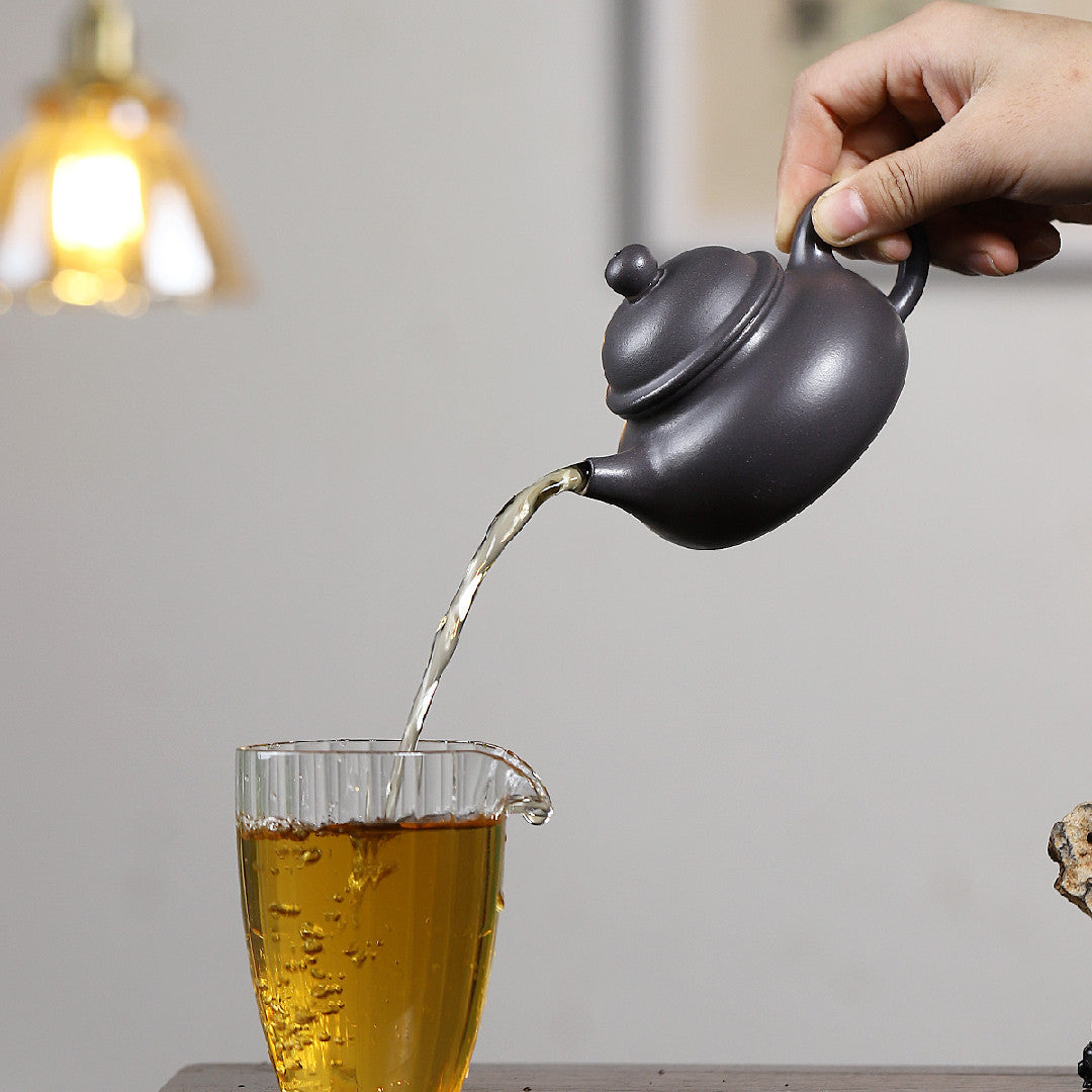 Rongtian Dezhong Teapot in Tianqing Zisha Clay, 180 ml