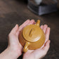 Flat-covered stone scoop gold section mud purple clay pot