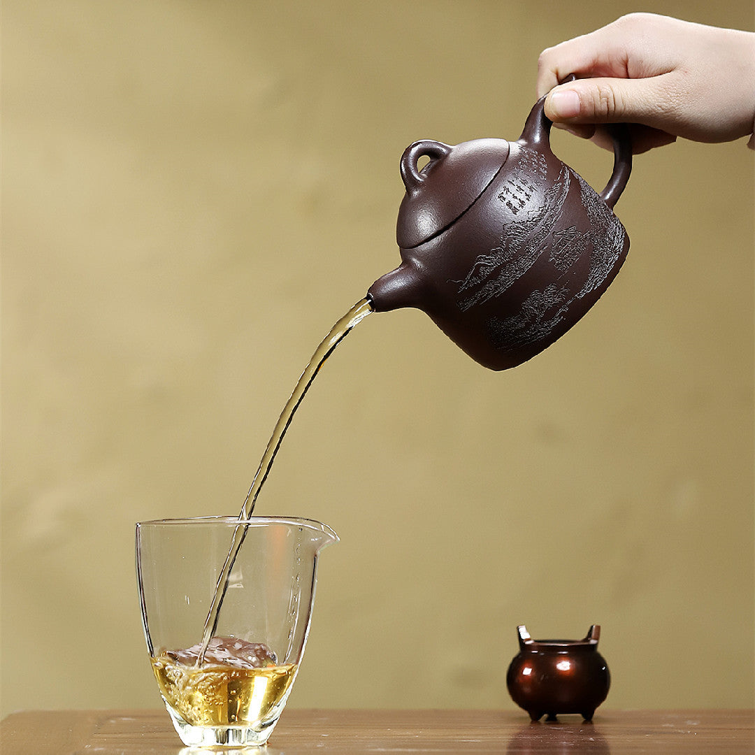 Shanshui Qinquan Yixing Zisha Teapot 320ml raw ore purple clay