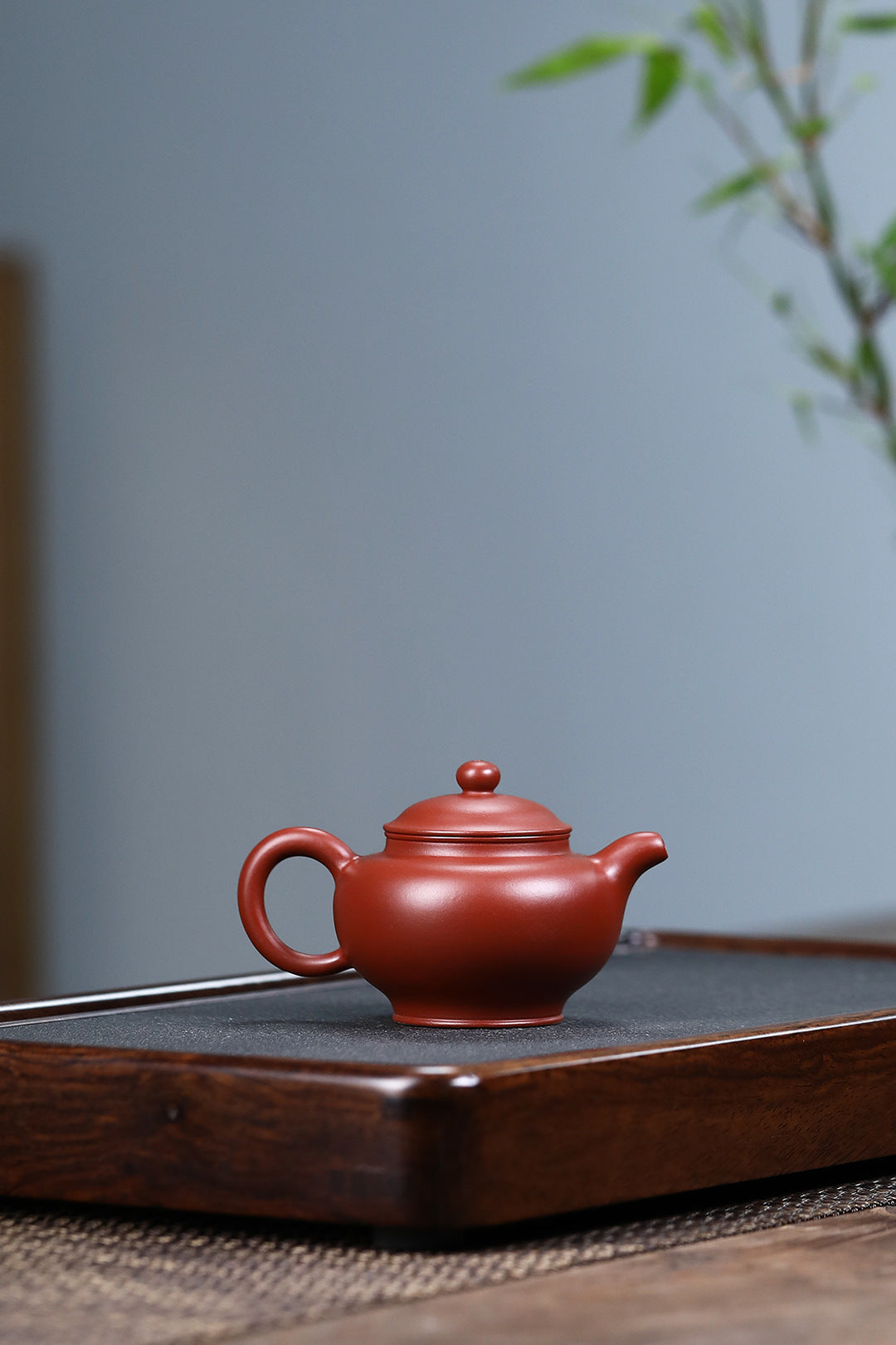 Duoqiu Teapot in Dahongpao Zisha Clay, 120 ml
