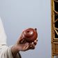 Wendan-Shaped Zisha Teapot in Red Bipi Clay, 130 ml