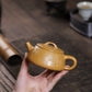 Flat-covered stone scoop gold section mud purple clay pot