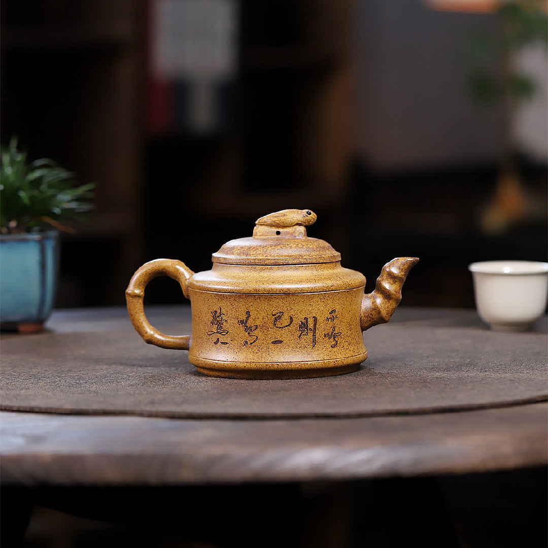 High temperature bamboo rhyme raw ore high temperature purple clay pot