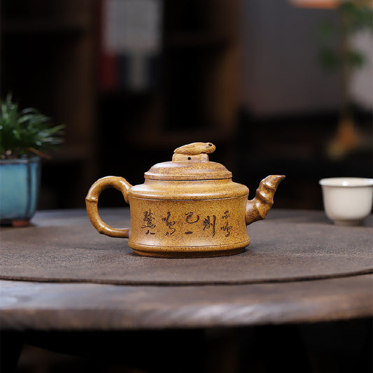 High temperature bamboo rhyme raw ore high temperature purple clay pot