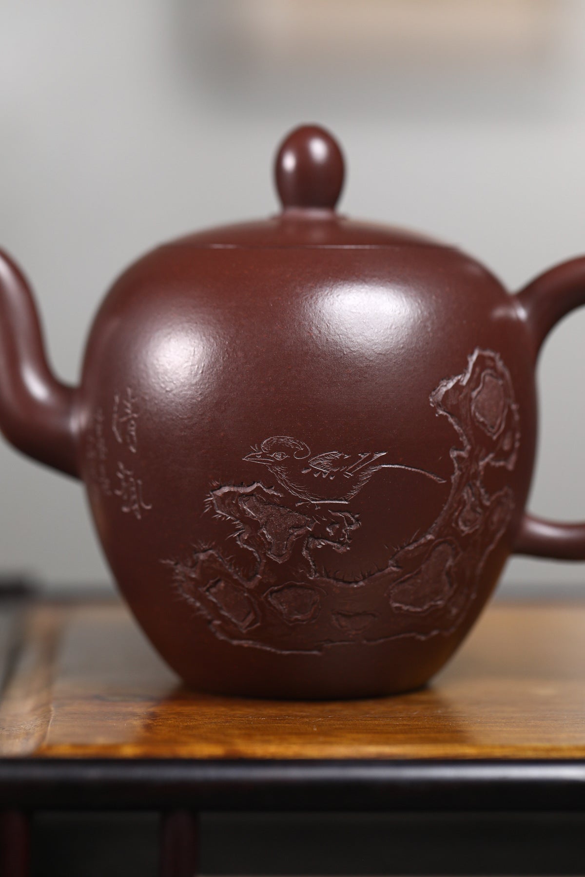 Meirenjian Teapot in Aged Purple Clay, 250 ml