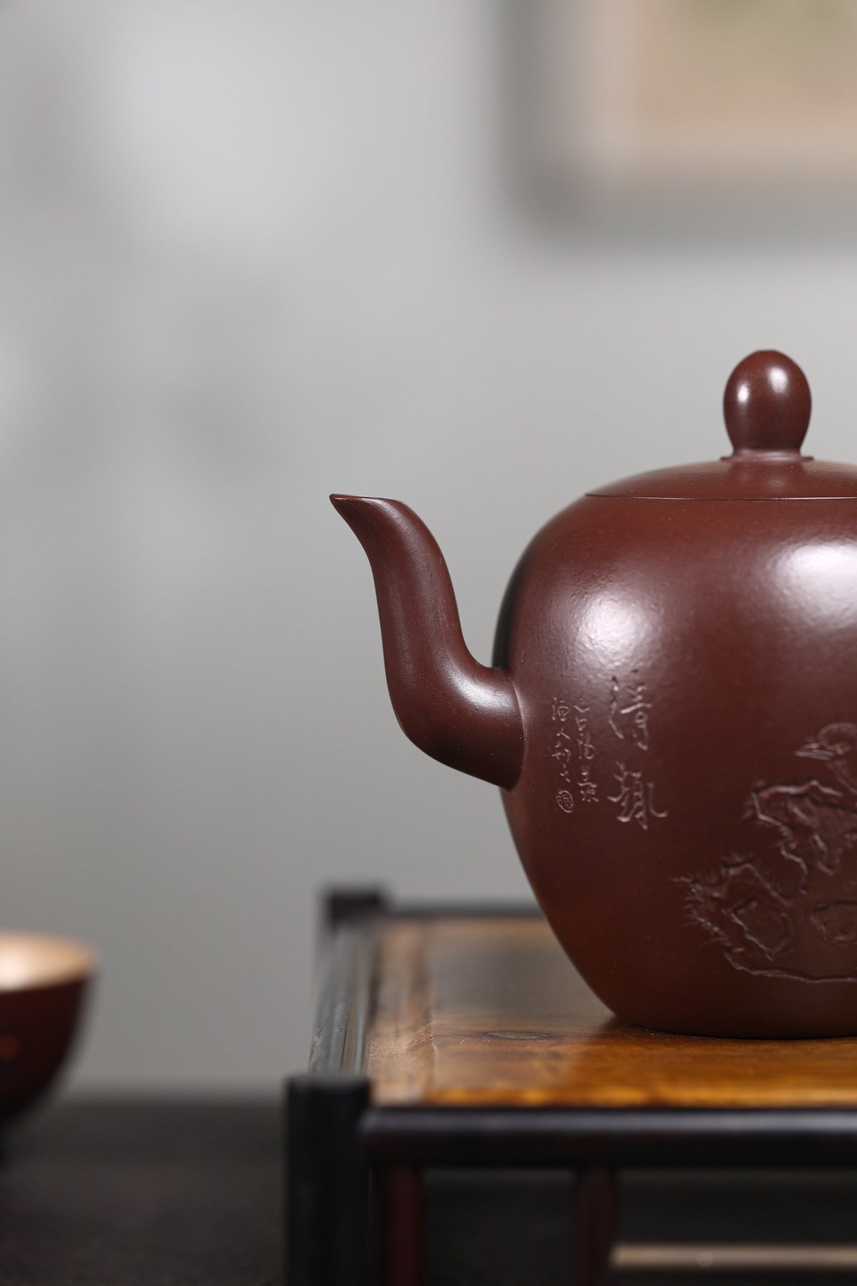 Meirenjian Teapot in Aged Purple Clay, 250 ml