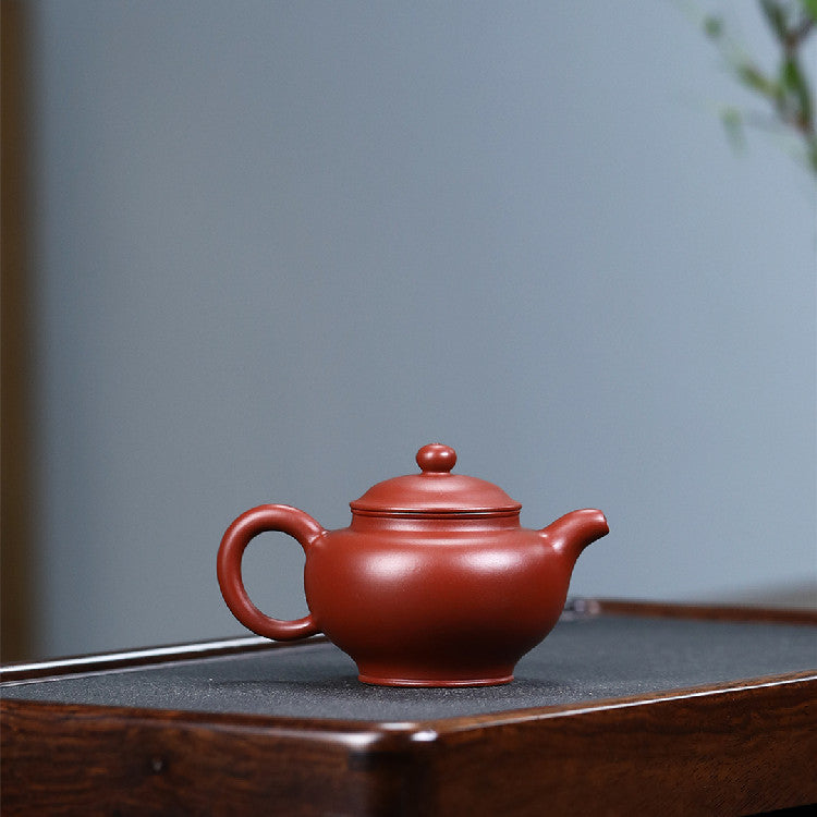 Duoqiu Teapot in Dahongpao Zisha Clay, 120 ml