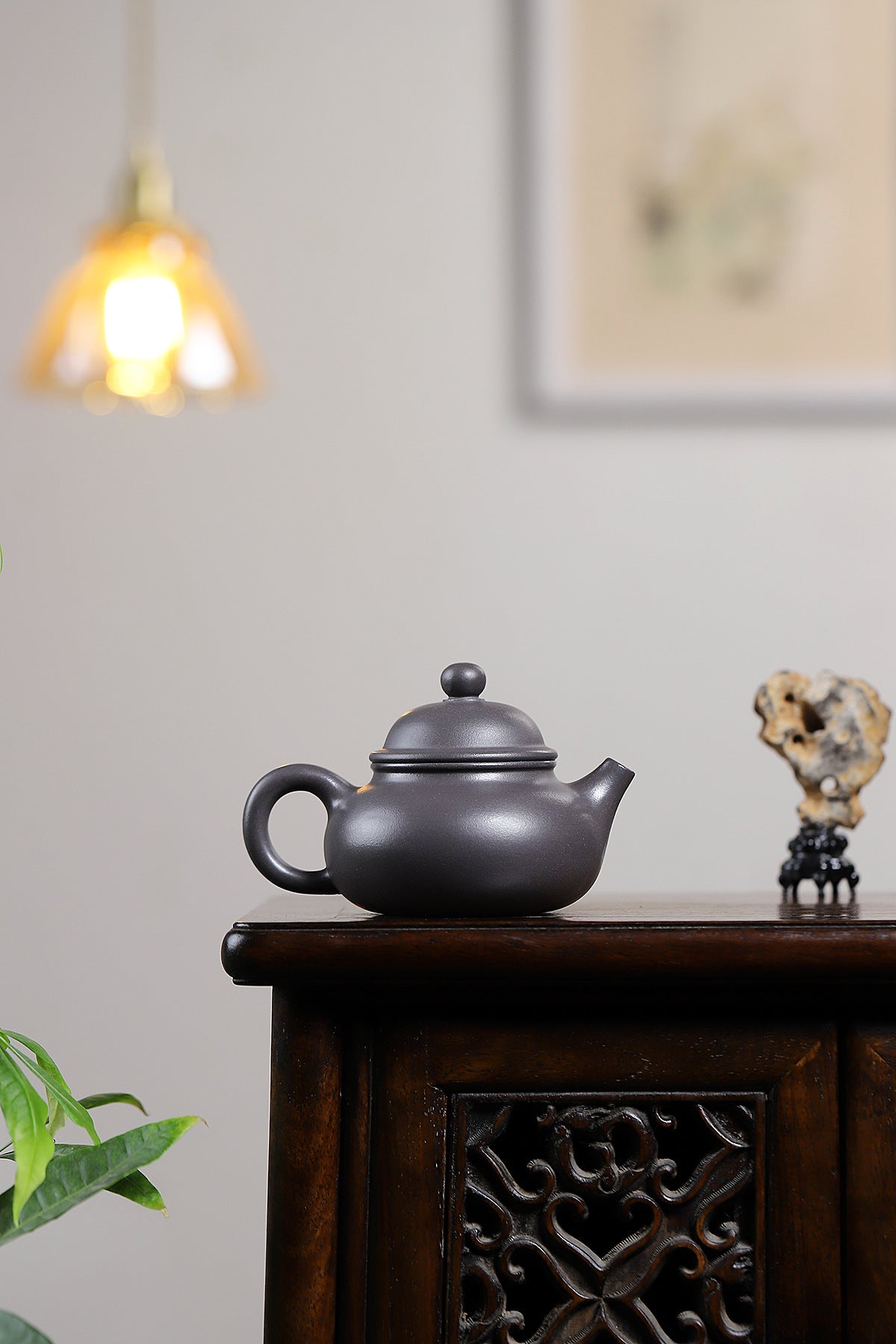 Rongtian Dezhong Teapot in Tianqing Zisha Clay, 180 ml