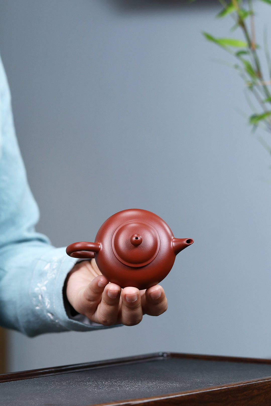 Shuiping Teapot in Dahongpao Clay, 100 ml