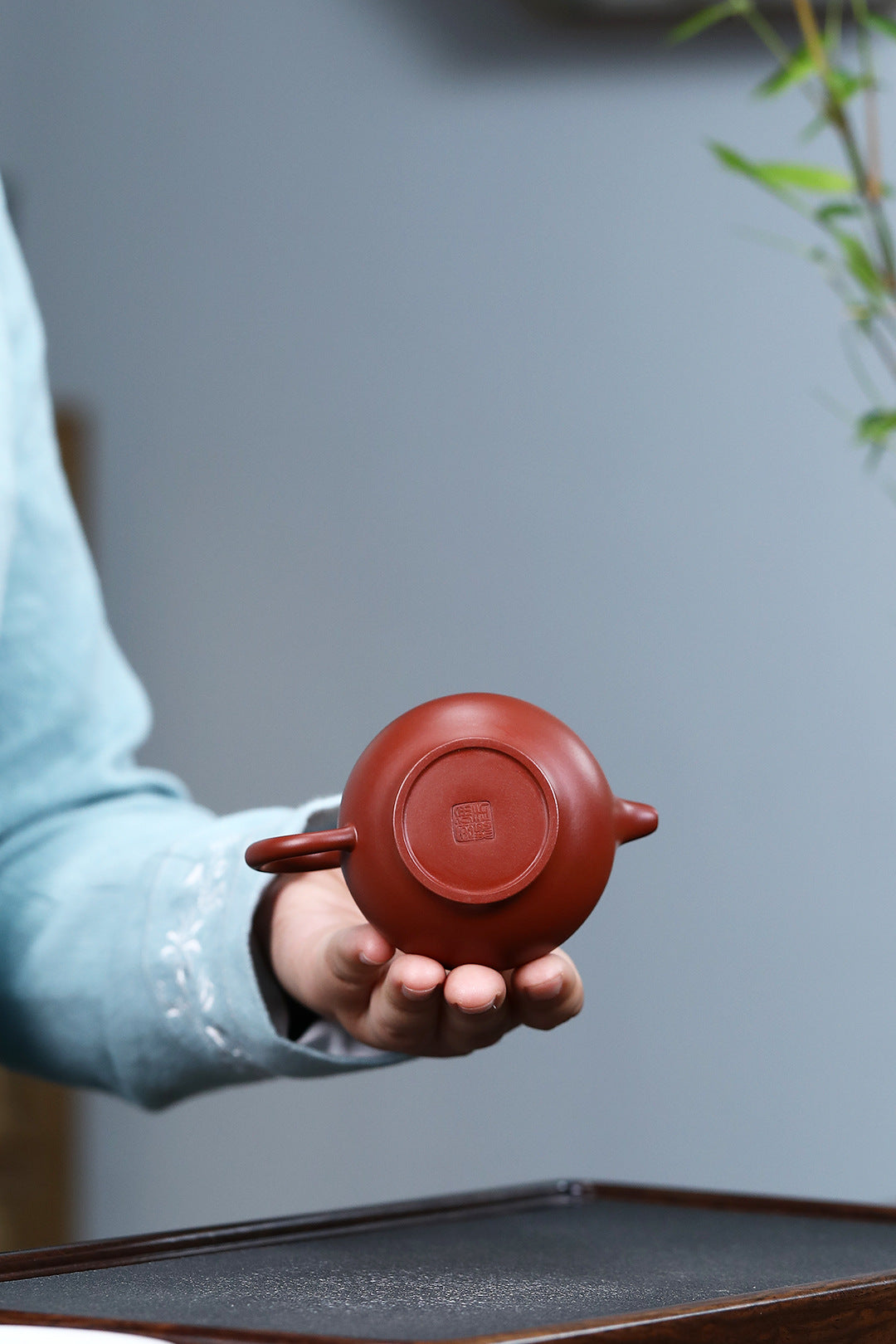 Duoqiu Teapot in Dahongpao Zisha Clay, 120 ml