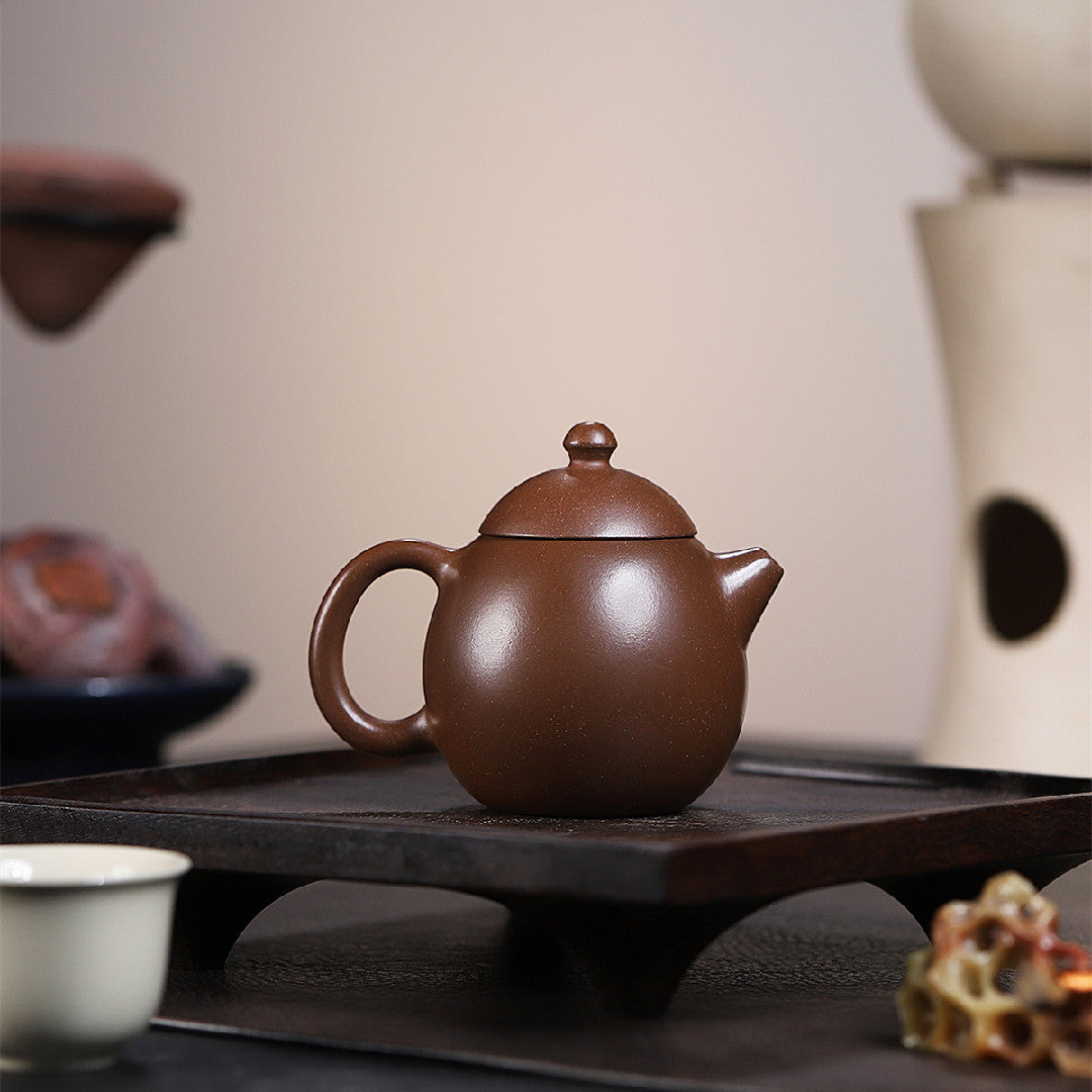 Longdan Duoqiu Zisha Teapot, Jiangpo Clay, 170 ml