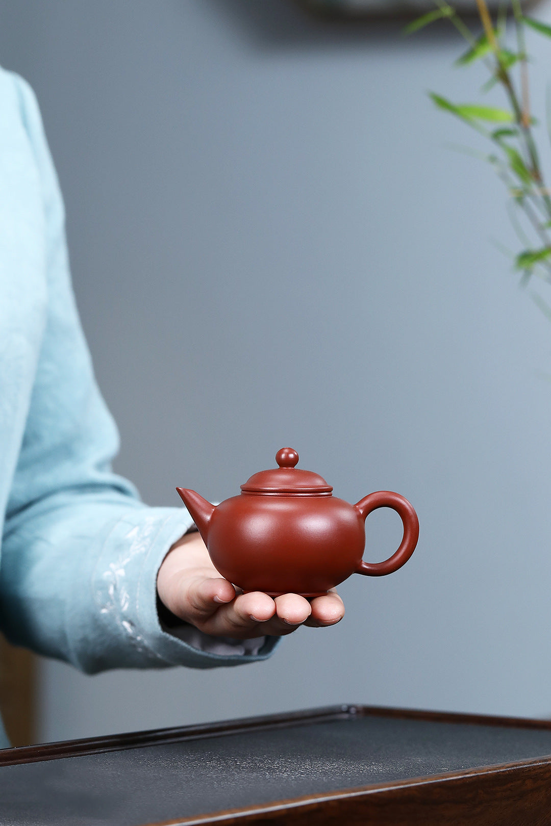 Shuiping Teapot in Dahongpao Clay, 100 ml