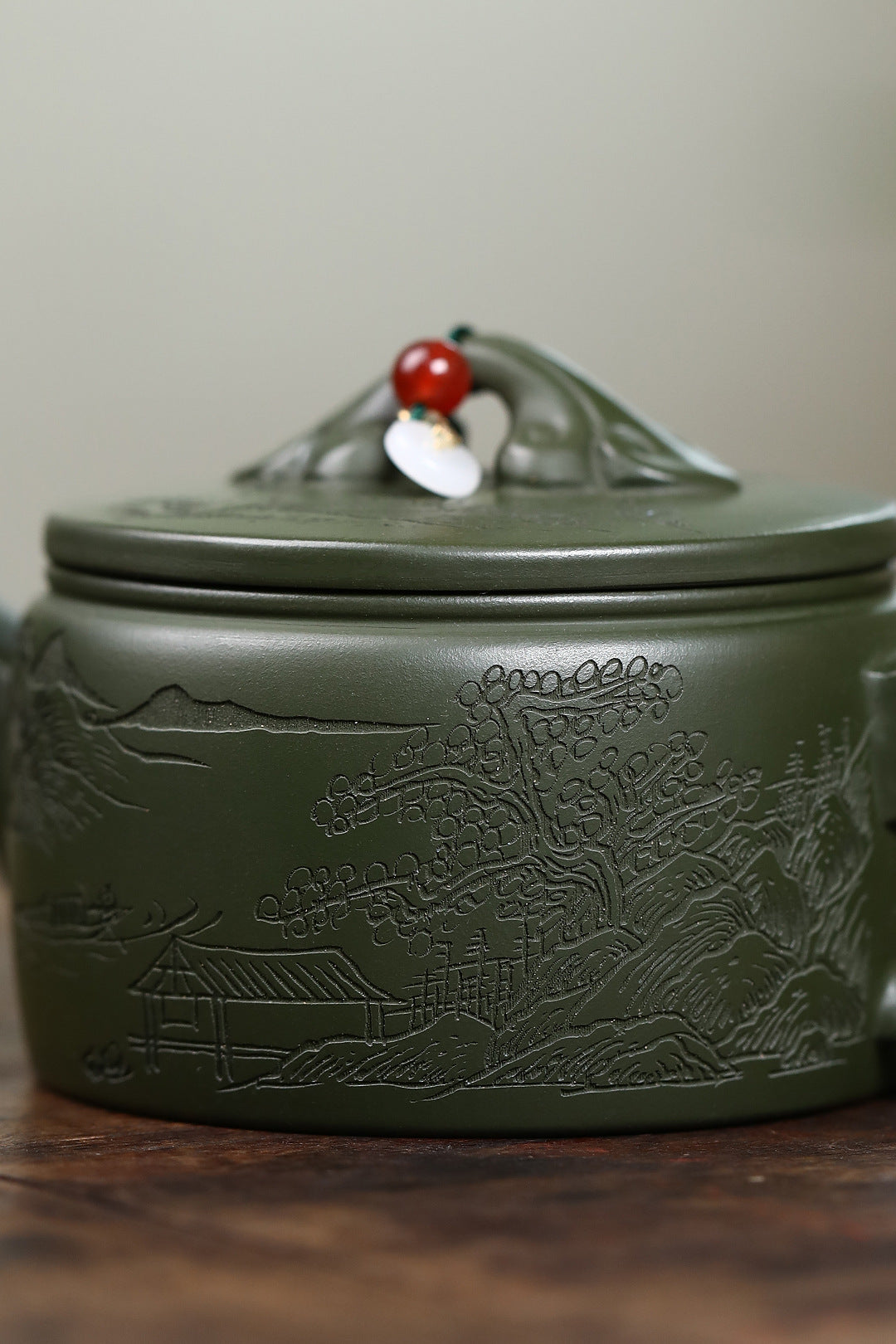 Ruyi Hanwa Yixing Zisha Teapot 220ml Raw Ore Green Mud