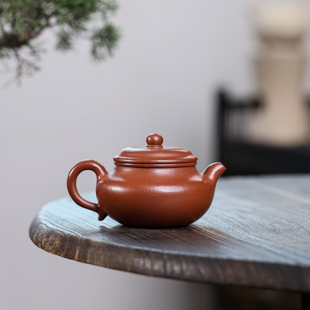 Fanggu Teapot in Jiangpo Zisha Clay, 130 ml