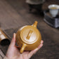 Flat-covered stone scoop gold section mud purple clay pot