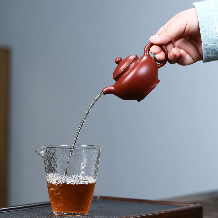 Duoqiu Teapot in Dahongpao Zisha Clay, 120 ml