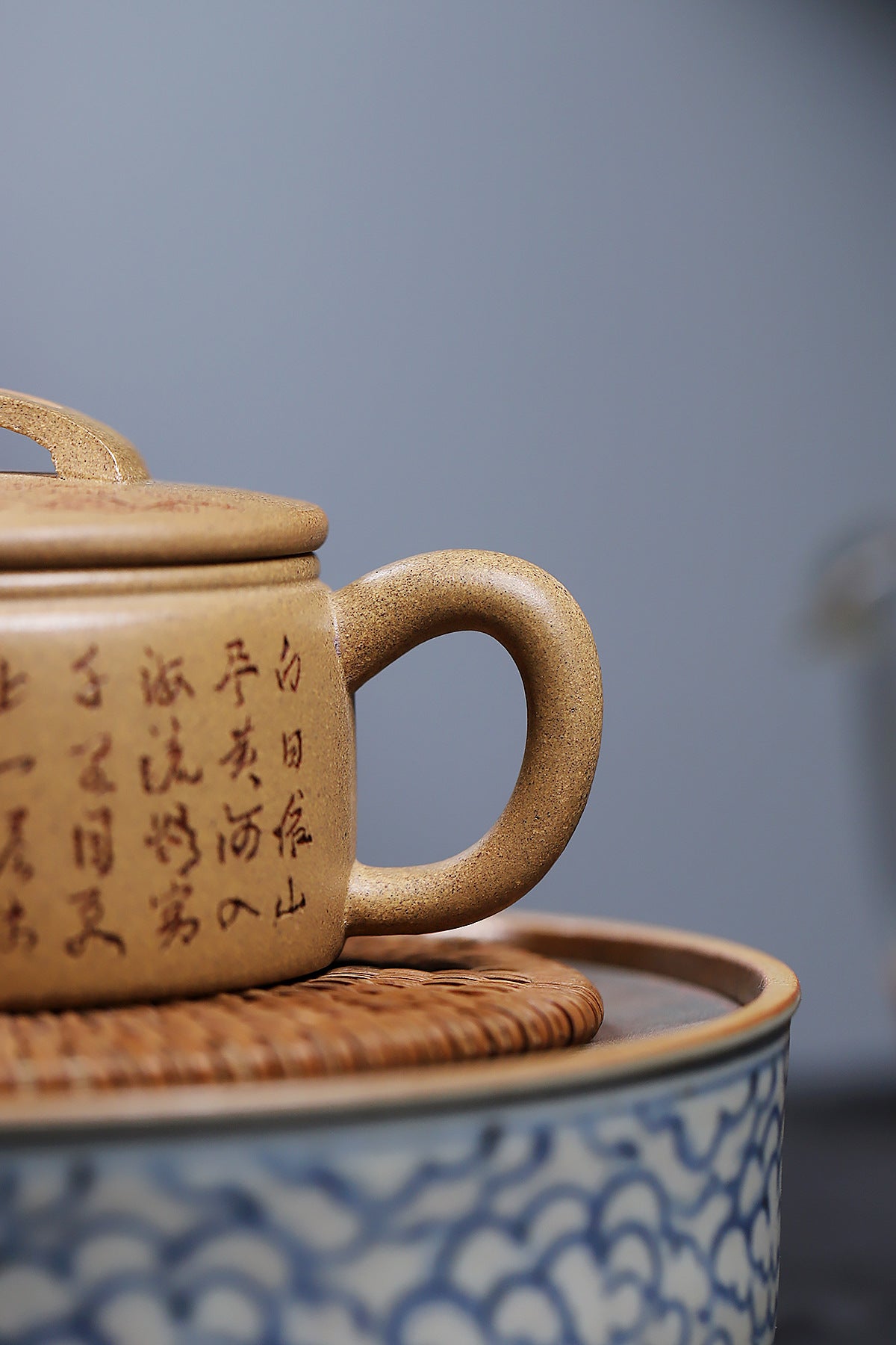 Carved Zisha Teapot “HanWa” Style – 180ml, Five-Color Segment Clay, Traditional Chinese Tea Pot
