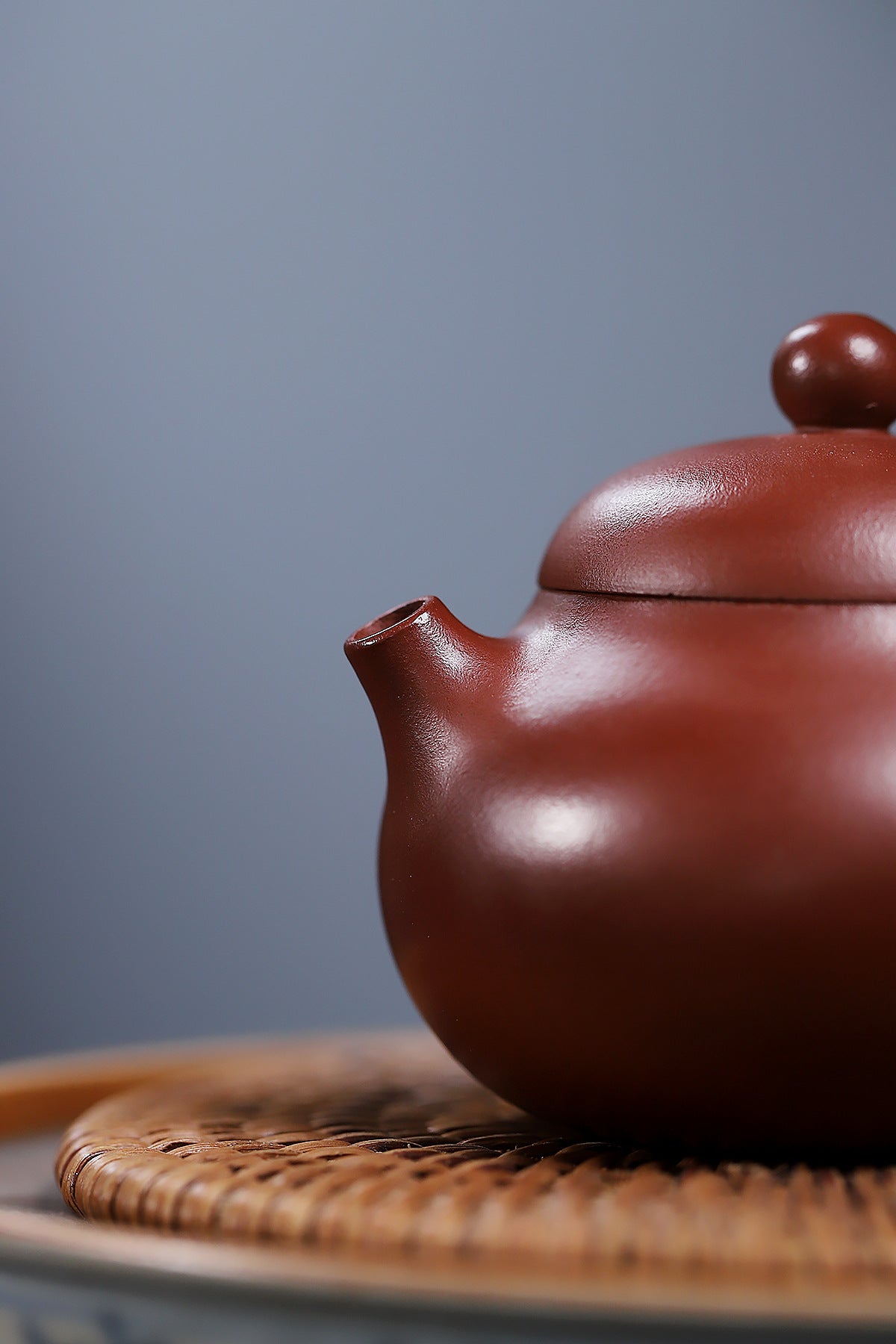 Wendan-Shaped Zisha Teapot in Red Bipi Clay, 130 ml