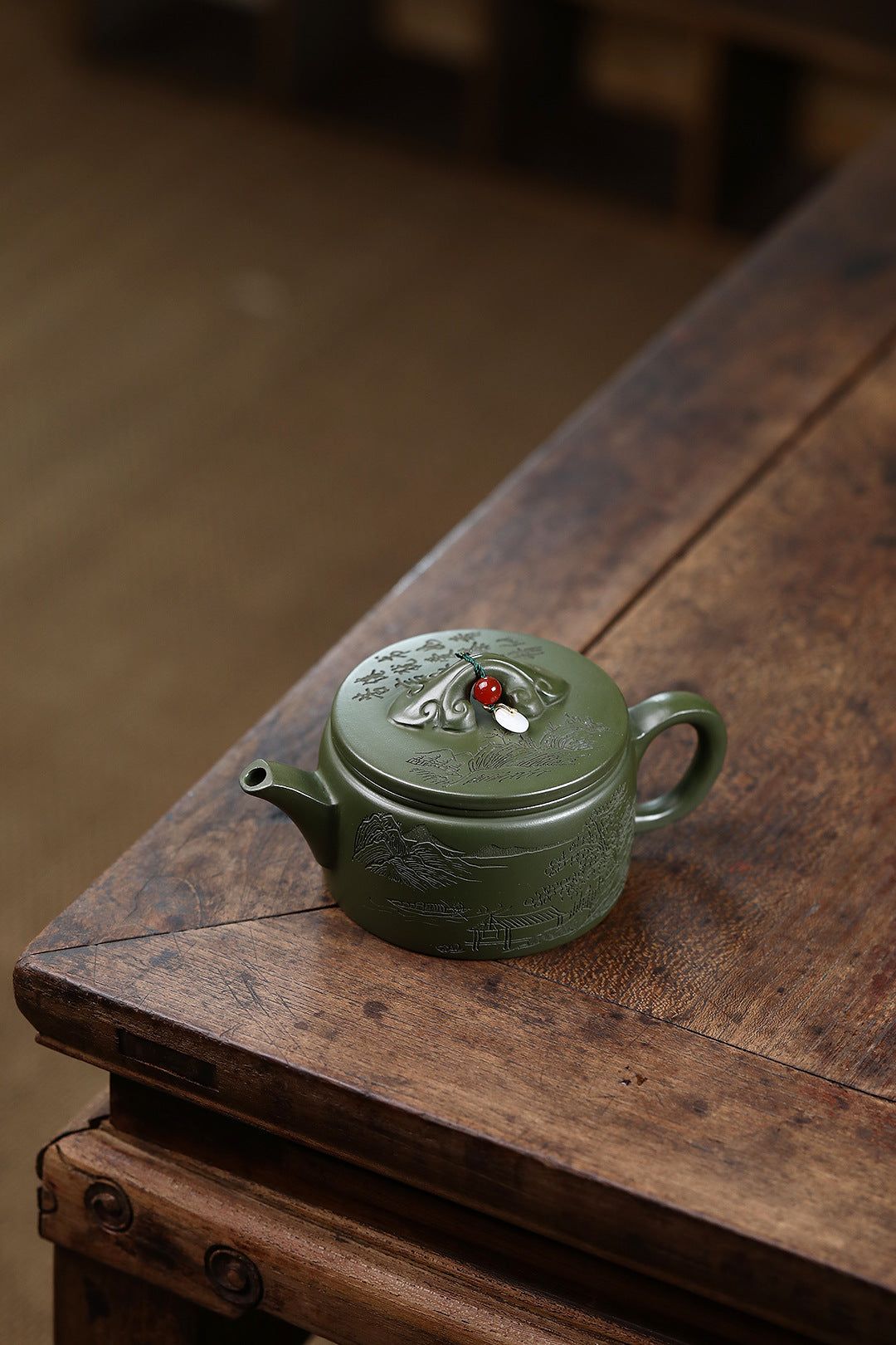 Ruyi Hanwa Yixing Zisha Teapot 220ml Raw Ore Green Mud