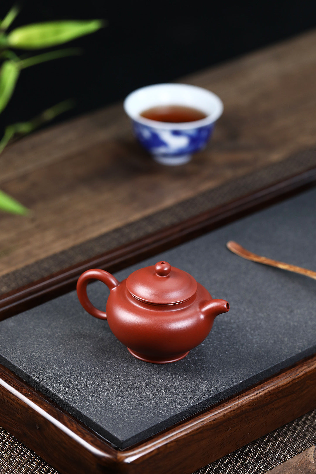 Duoqiu Teapot in Dahongpao Zisha Clay, 120 ml