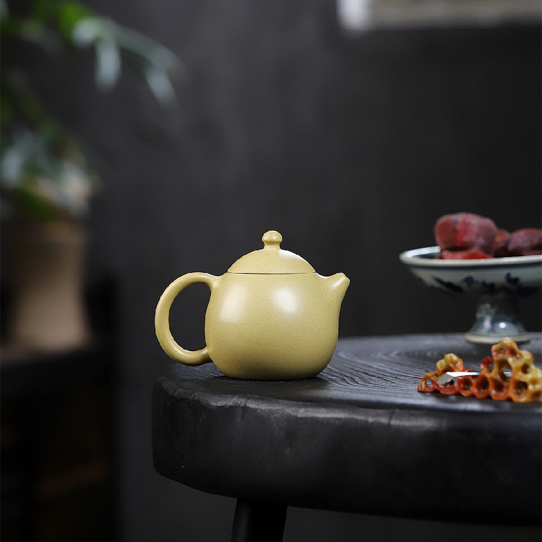 Dragon Egg Zisha Teapot in Benshan Green Clay, 250 ml