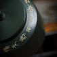 Lotus Rhyme Fanggu Teapot in Green Zisha Clay, 230 ml