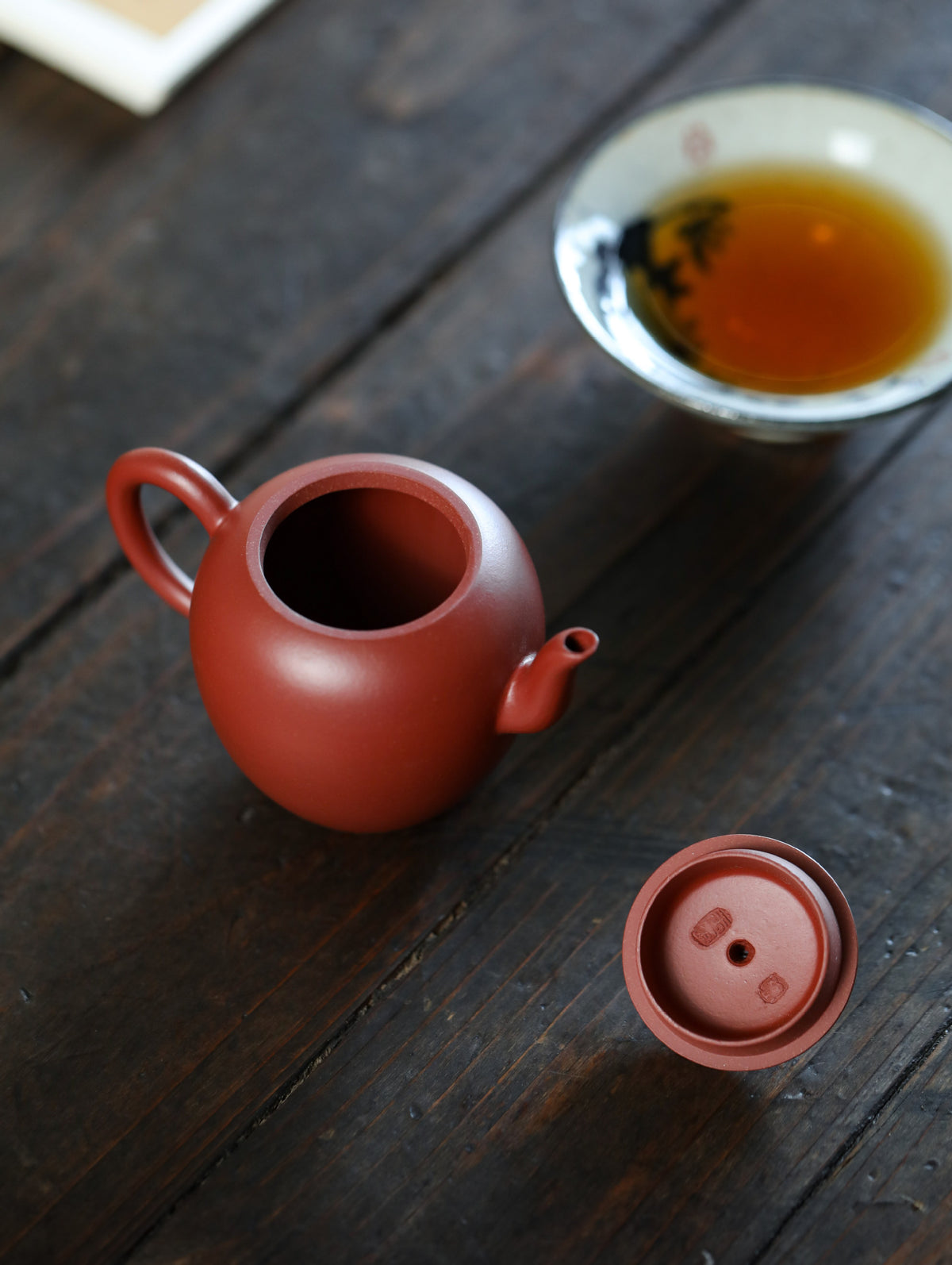 Meirenjian Teapot in Dahongpao Clay, 100 ml